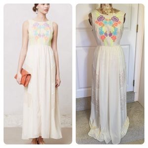 Anthropologie Champagne & Strawberry Neon Bloom